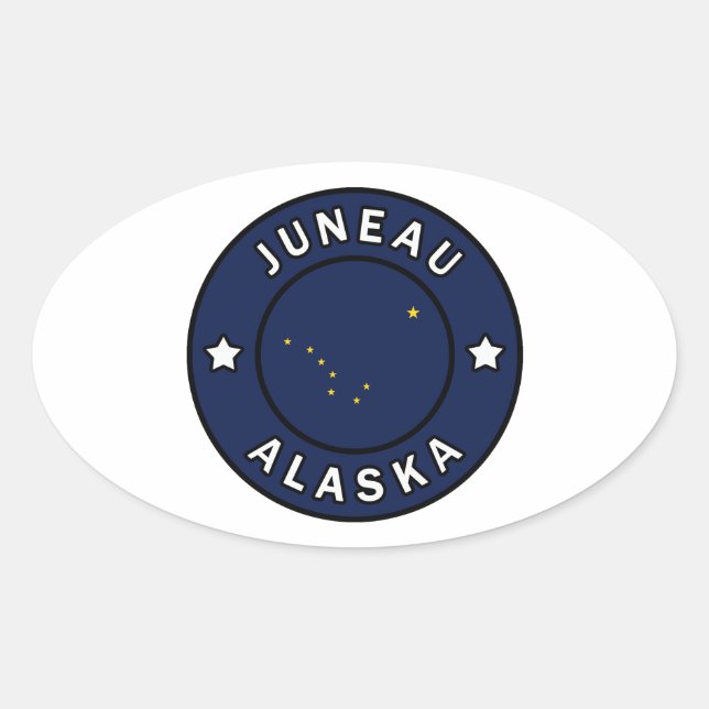 Sticker Ovale Juneau Alaska (Devant)