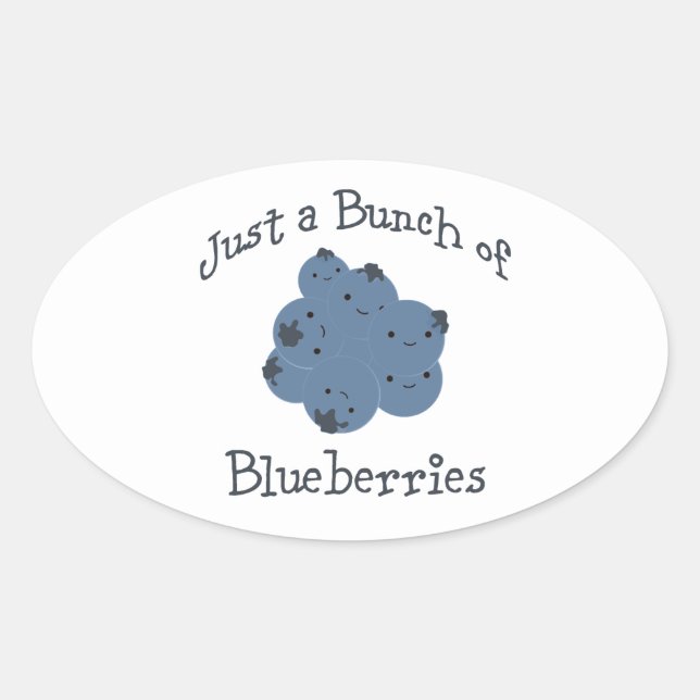 Sticker Ovale Juste un tas de bleuets (Devant)