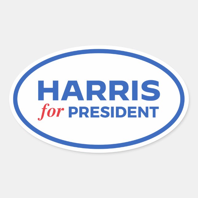 Sticker Ovale Kamala Harris pour le président (Devant)
