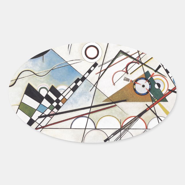 Sticker Ovale Kandinsky 1923/composition viii/pixdecines (Devant)