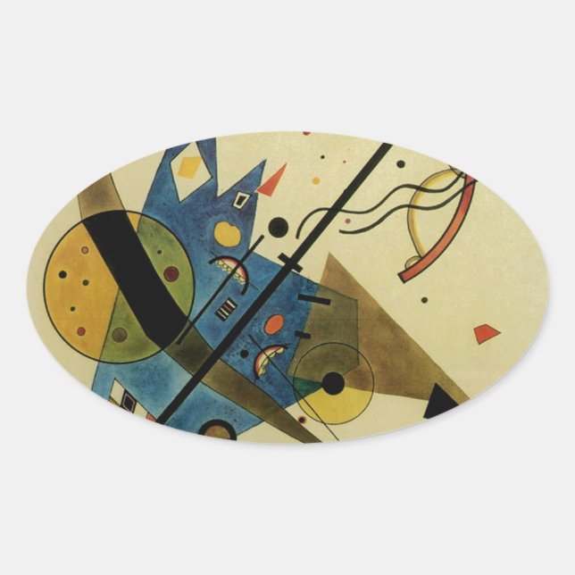 Sticker Ovale Kandinsky Cercles Abstraits Formes (Devant)