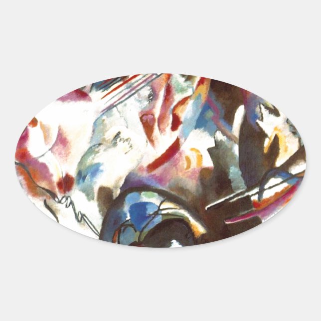 Sticker Ovale Kandinsky Composition Abstraite VI (Devant)