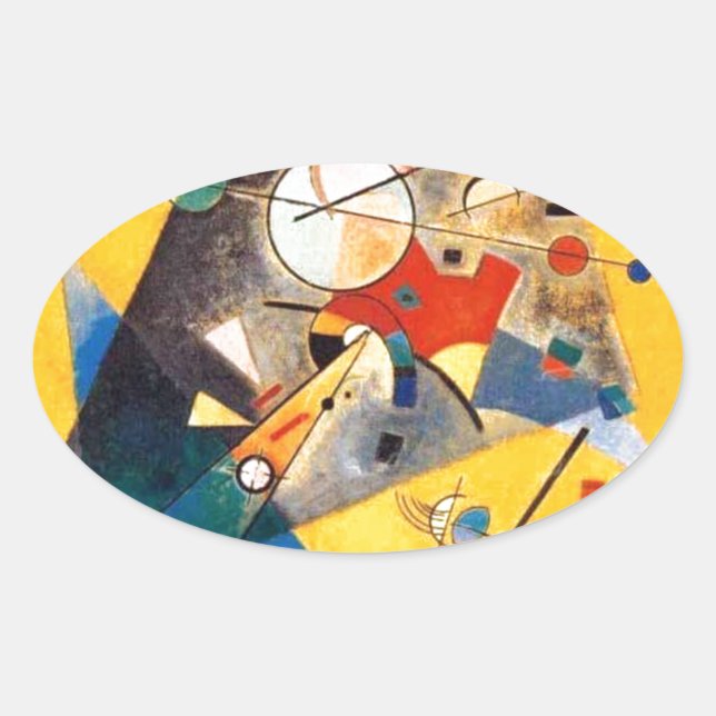 Sticker Ovale Kandinsky Harmonie calme Art Abstrait (Devant)