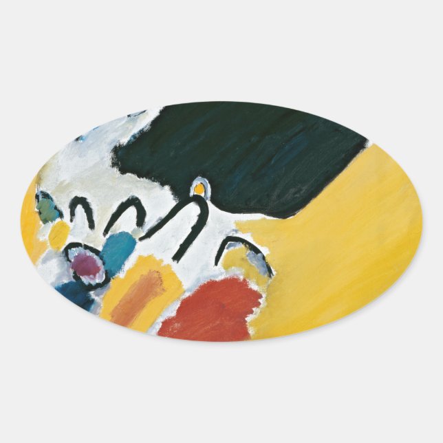 Sticker Ovale Kandinsky Impression III Concert Peinture Abstrait (Devant)