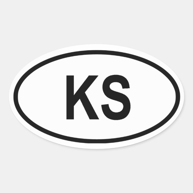 Sticker Ovale Kansas "KS" (Devant)