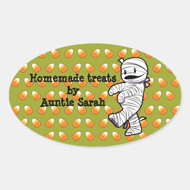 Sticker Ovale Kawaii Mummy (Devant)
