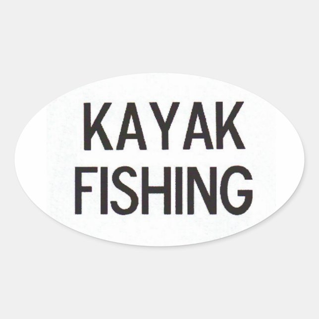 Sticker Ovale Kayak Fishing Euro Decal (Devant)
