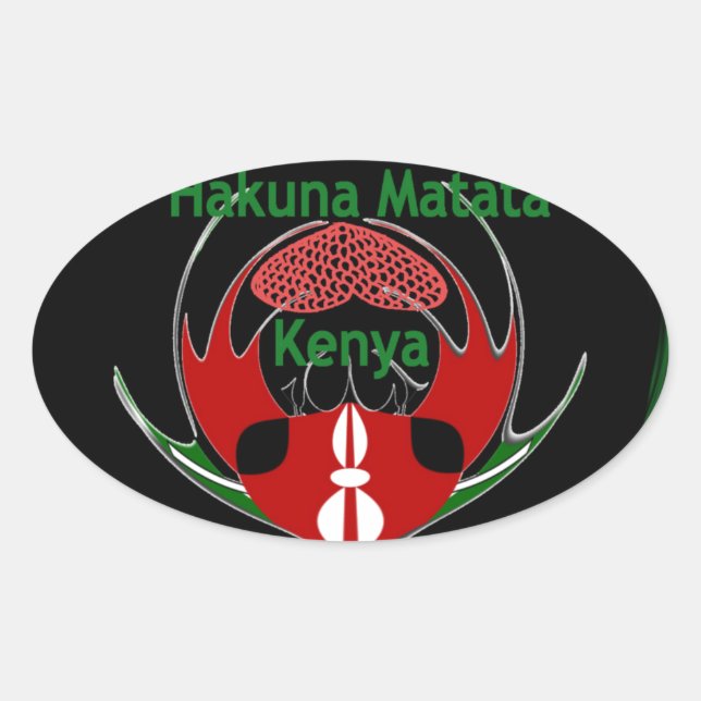 Sticker Ovale Kenya Raha Hakuna Matata.jpg (Devant)