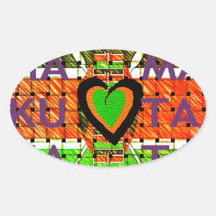 Sticker Ovale Kenya : Toute l'Afrique dans un pays - Drapeau tis