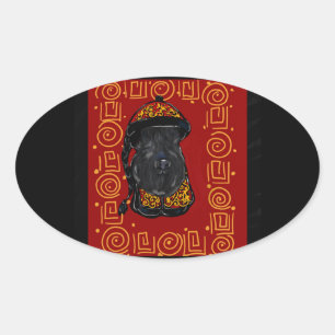 Sticker Ovale Kerry Blue Terrier Année du Chien
