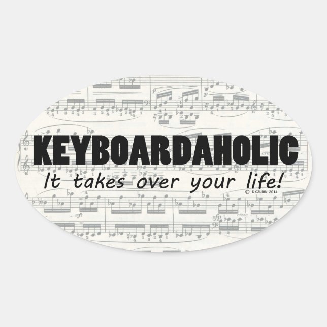 Sticker ovale Keyboardaholic Life (Devant)