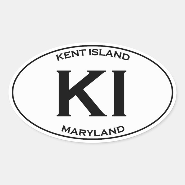 Sticker Ovale KI - Kent Island Maryland (Devant)
