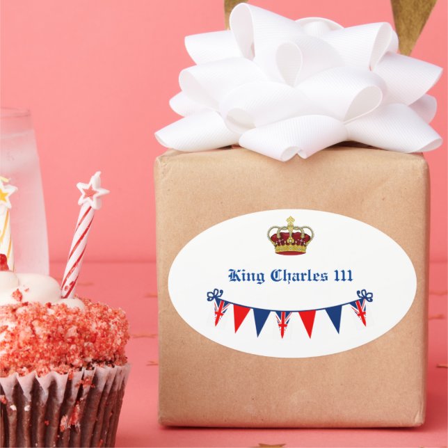 Sticker Ovale King Charles 111 Crown (Fête)