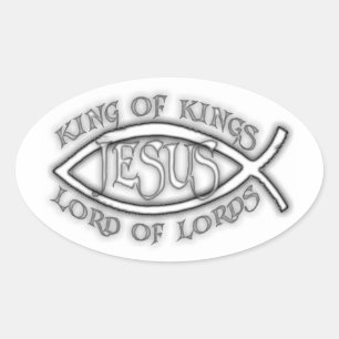 Sticker Ovale King des Rois Ichthus Euro Style
