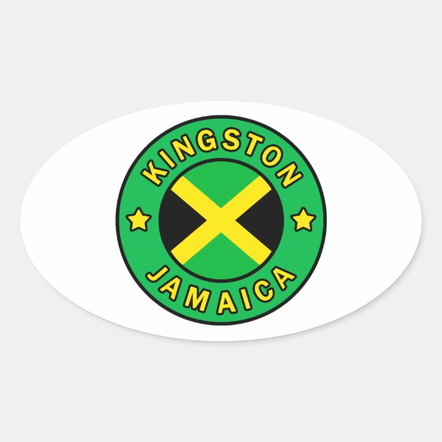 Sticker Ovale Kingston Jamaïque (Devant)