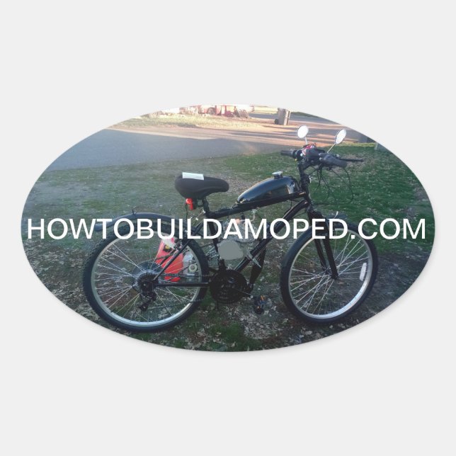 Sticker Ovale Kit de décal moteur à bicyclette motorisé 2 étoile (Devant)