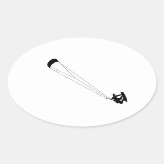 Sticker Ovale Kite Surfing Cowboy