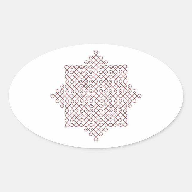 Sticker Ovale Kolam Art#1 (Devant)