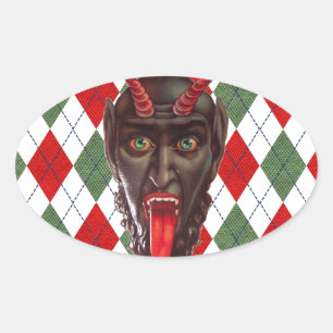 Sticker Ovale krampus de Noël