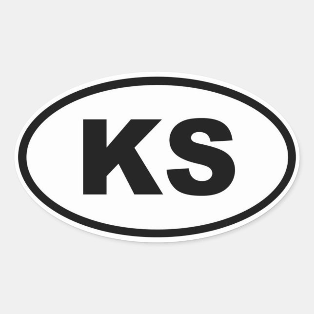 Sticker Ovale KS Kansas (Devant)