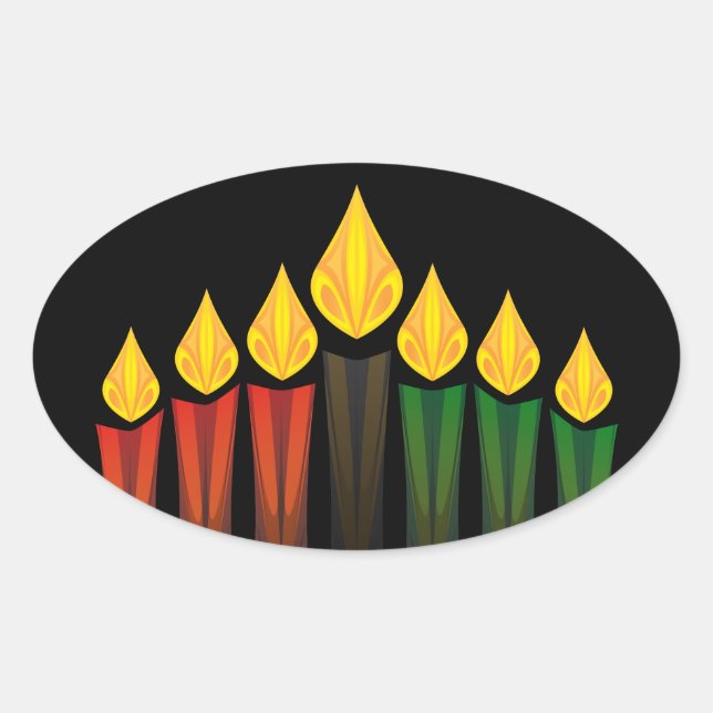 Sticker Ovale kwanzaa cand (Devant)