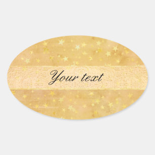 Sticker Ovale La feuille d'or personnalisée tient le premier