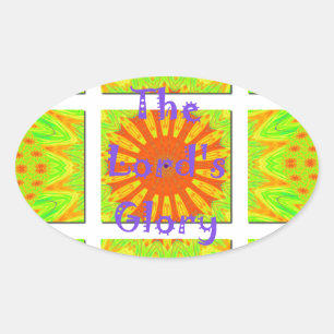 Sticker Ovale La Gloire du Seigneur : Beau art coloré extraordin