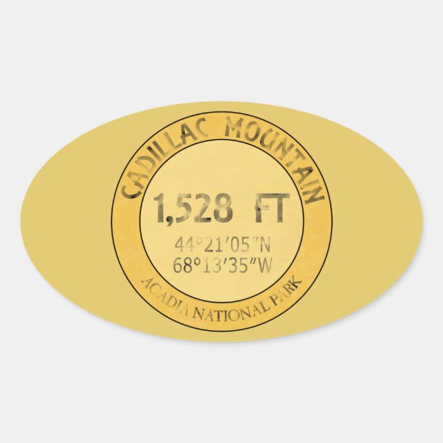 Sticker Ovale La montagne Cadillac (Devant)