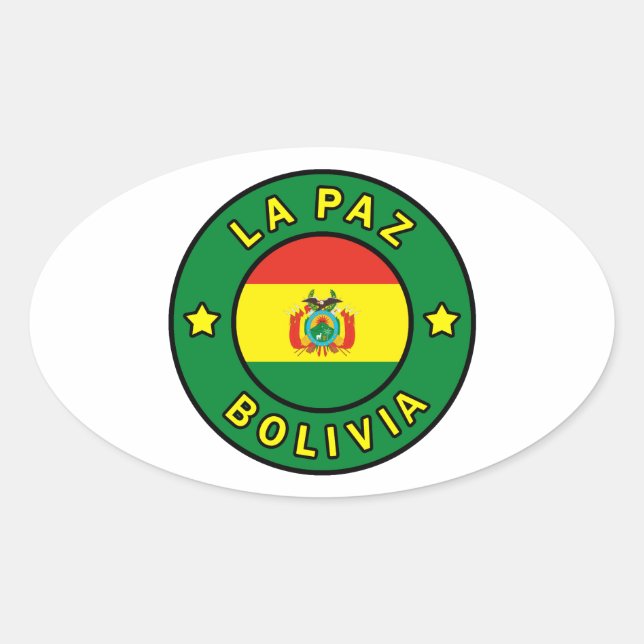Sticker Ovale La Paz Bolivie (Devant)