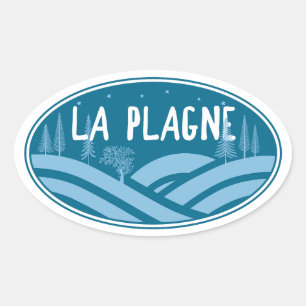 Sticker Ovale La Plagne France plein air