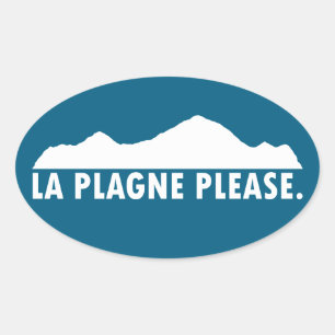 Sticker Ovale La Plagne France S'il vous plaît