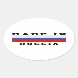 Sticker Ovale La Russie a fait dans les conceptions