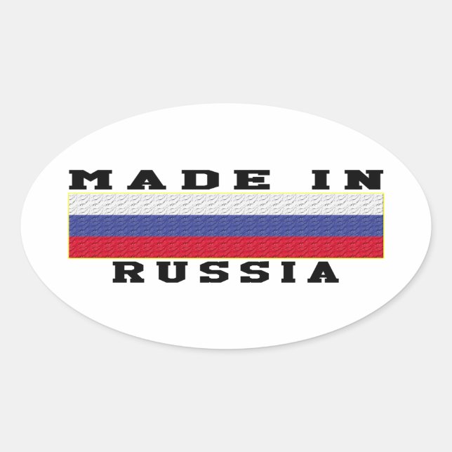Sticker Ovale La Russie Faite Dans Les Designs (Devant)