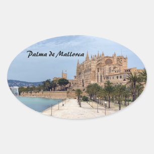 Sticker Ovale La Seu, Cathédrale de Palma de Majorque - Espagne