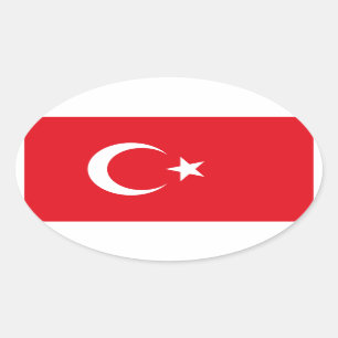 Sticker Ovale La Turquie/drapeau turc
