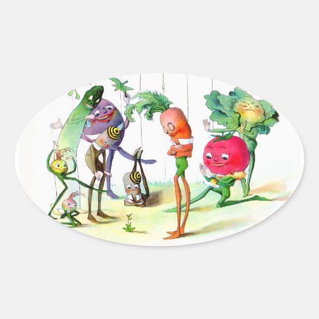 Sticker Ovale La vengeance 2 des Vege-Hommes (Devant)