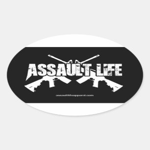 Sticker Ovale La vie d'assaut - vieille école AR