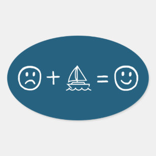 Sticker Ovale La Voile Vous Rend Heureux