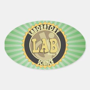 STICKER OVALE LAB BADGE LABORATOIRE SCIENCE