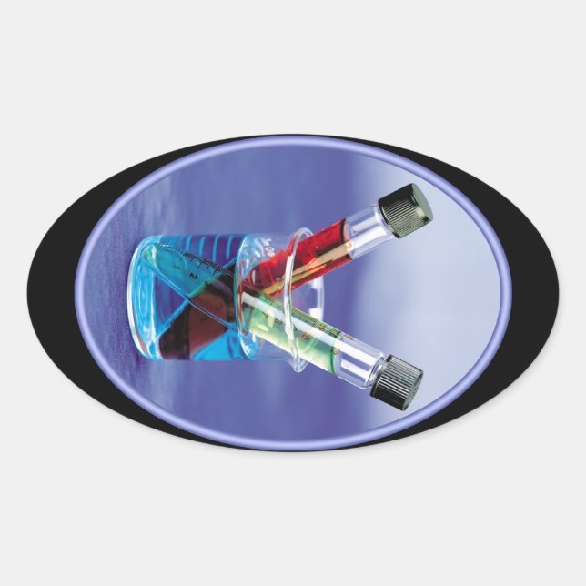 Sticker Ovale Laboratoires de Tubes et Beaker (Devant)