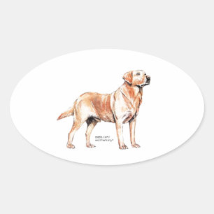 Sticker Ovale Labrador Retriever
