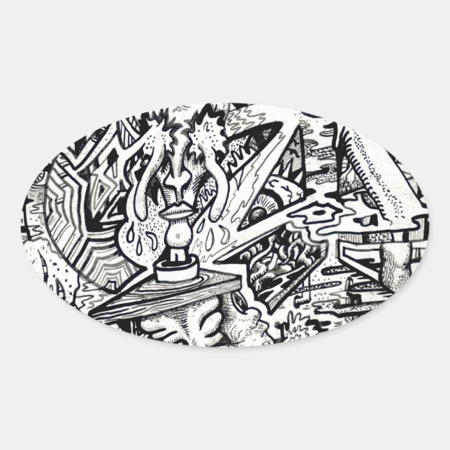 Sticker Ovale L'Adept, ou une Transfiguration Freakish (Devant)