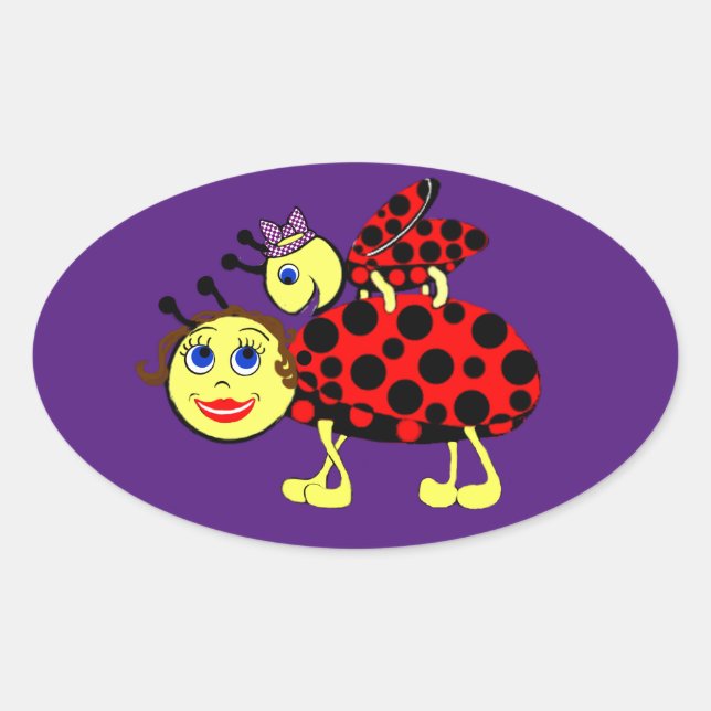 Sticker Ovale Ladybugs (Devant)