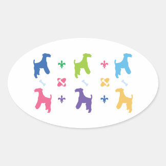 Sticker Ovale Lakeland Terrier