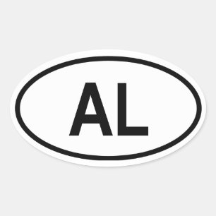 Sticker Ovale L'Albanie "AL "