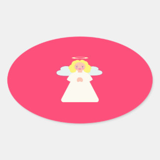 Sticker Ovale L'ange des enfants avec des ailes et le halo de