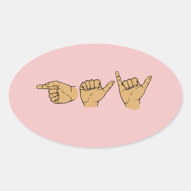 STICKER OVALE LANGUE DES SIGNES GAY (Devant)