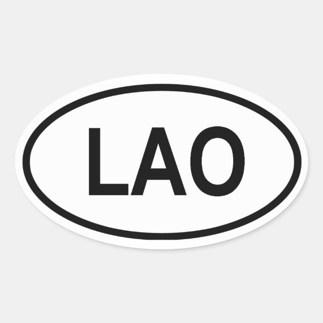 Sticker Ovale Laos "LAO" (Devant)