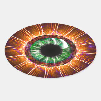 Sticker Ovale L'art fractal des yeux de Tesla