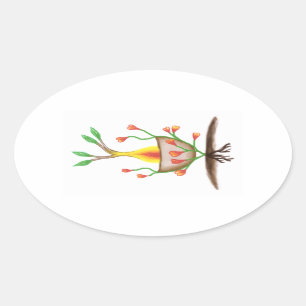 Sticker Ovale L'art Plante de l'enfant